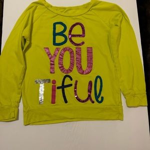 The Children’s Place girls 7/8 long sleeve t- shirt lime green colorful print